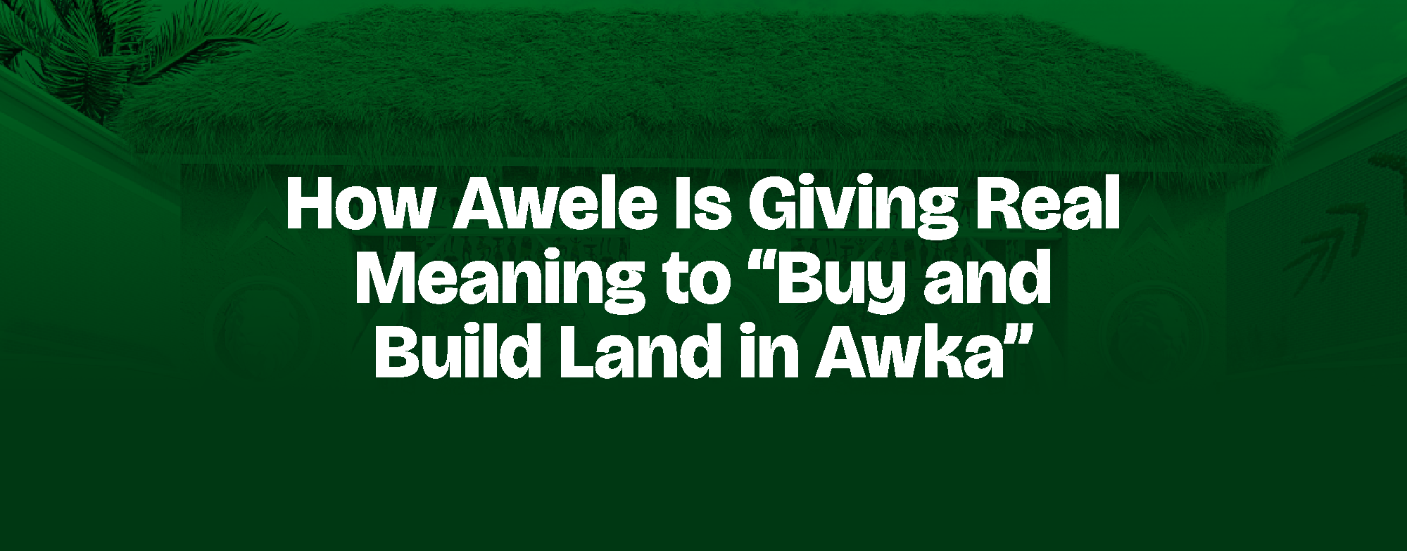 You are currently viewing How Awele Is Giving Real Meaning to “Buy and Build Land in Awka”